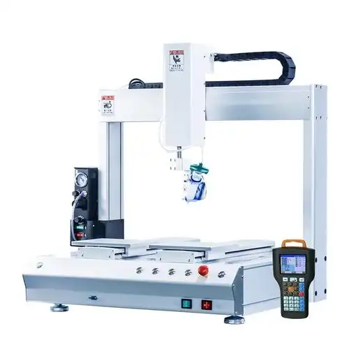 双平台自动旋转气动点胶机