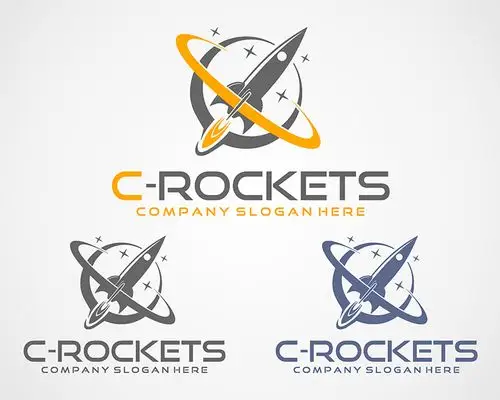 3个火箭发射的logo矢量素材