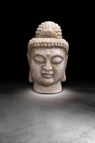 明白玉佛首摆件