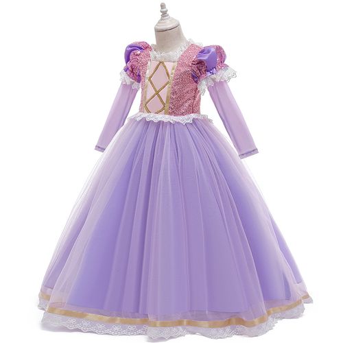 迪士尼女童乐佩公主长袖苏菲亚公主裙秋冬儿童长发公主礼服连衣裙