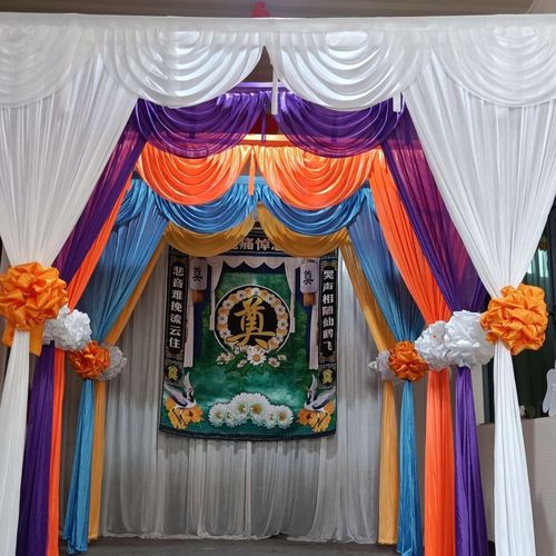 白事灵堂背景布整套丧事灵棚布置装饰布幔孝堂黑白帷幔布置装饰a.