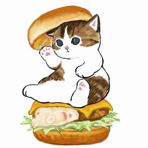 超火的猫咪汉堡可爱微信头像