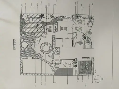 手绘练习 凉亭 小游园设计