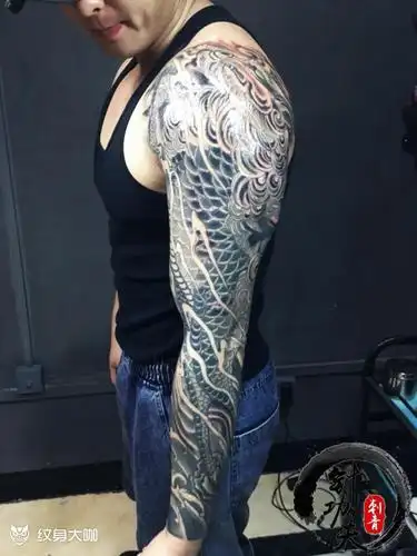 麒麟臂_纹身图案手稿图片_阿云的纹身作品集