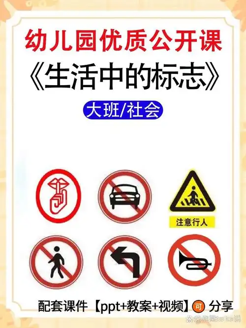 认识常见的标志《生活中的标志》🚦大班社
