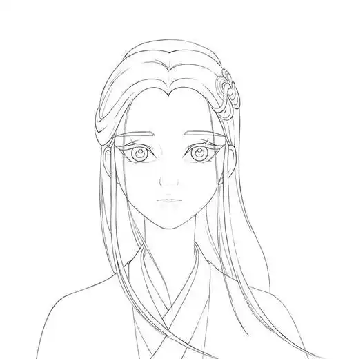 原画人插画教程白蛇缘起小白头像水墨过程雪梨