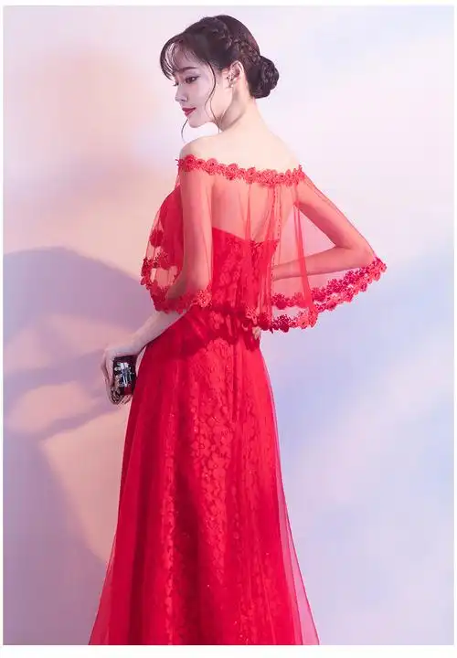 敬酒服新娘长款2020新款红色结婚女回门服订婚高腰孕妇春季晚礼服