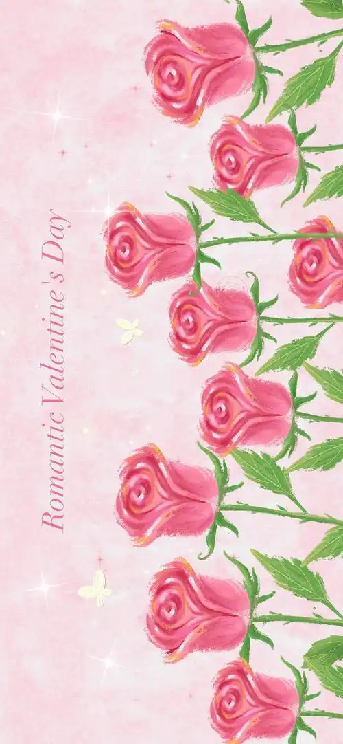 原创壁纸|情人节玫瑰花|粉色系壁纸