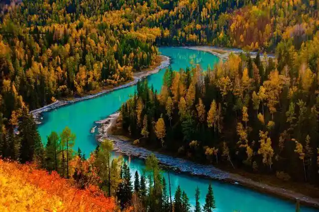 中国最美的的淡水湖喀纳斯湖