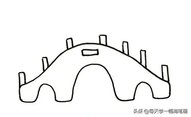 桥的简笔画儿童画(手把手教你画出简易版小桥)