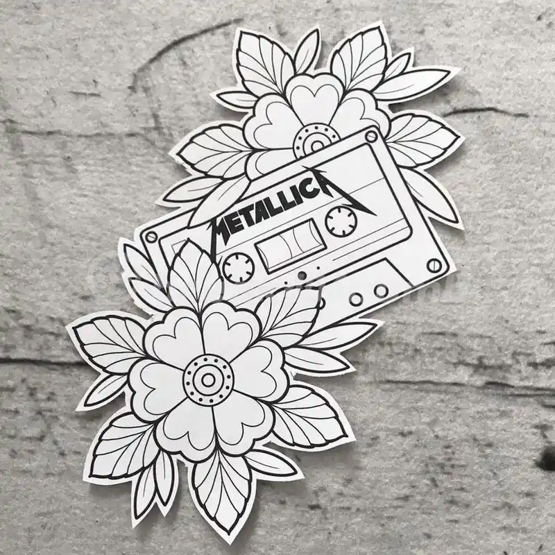 96欧美传统纹身线条手稿,拼接纹身适合素材 很多人会觉得欧美传统