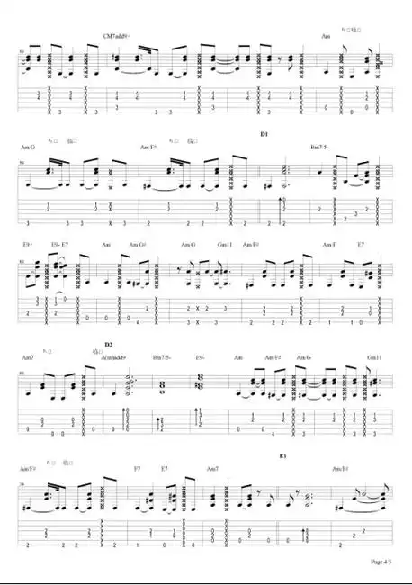 小尘埃吉他谱图陈绮贞