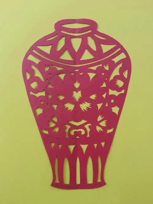 剪纸小花瓶