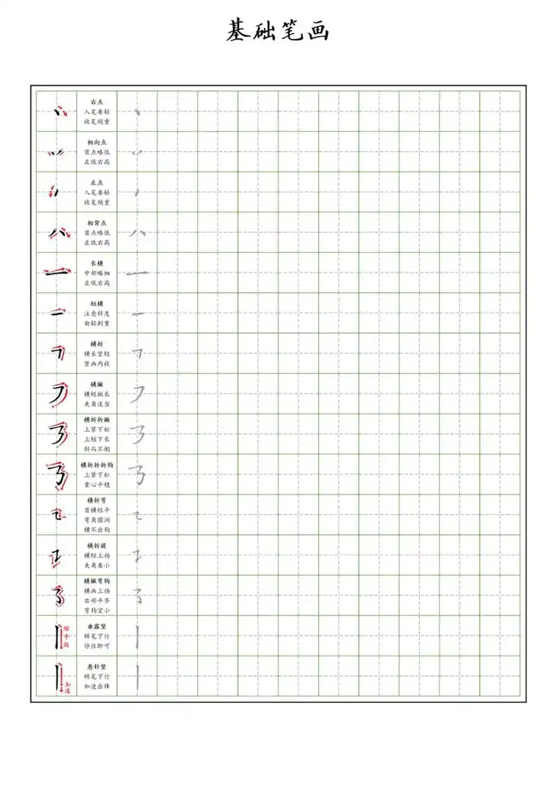 基本笔画集合#小学生练字入门教学 #规范字书写 - 抖音