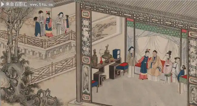 红楼梦题材 古画-高清图片-百图汇设计素材