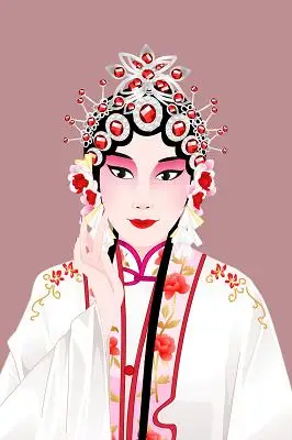 卡通手绘京剧人物原创插画海报人物素材古代人物卡通戏曲京剧元素png