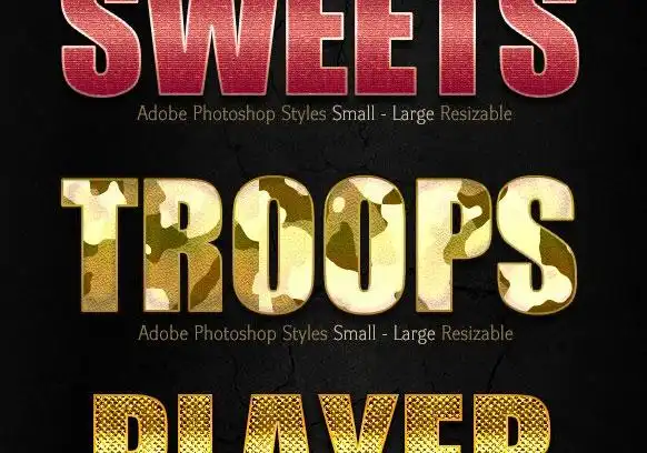 12款质感ps图层样式 photoshop layer styles issue no.3-素材盒子网