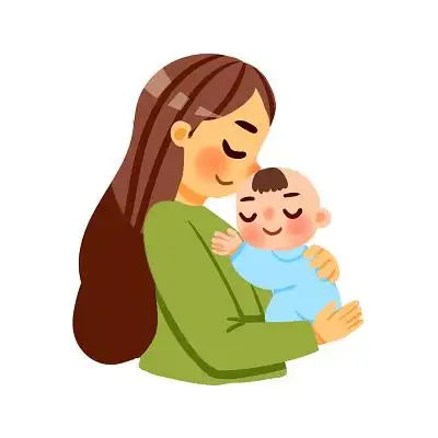 妈妈母亲卡通手绘母乳喂养周母婴人物插画素材