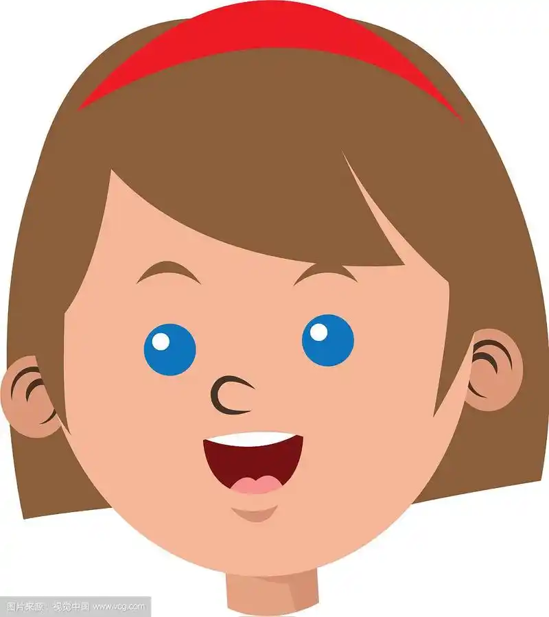 卡通脸女孩有趣的学生