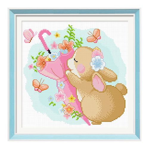 十字绣可爱卡通小萌兔子2022新款线绣小幅手工十字绣套件