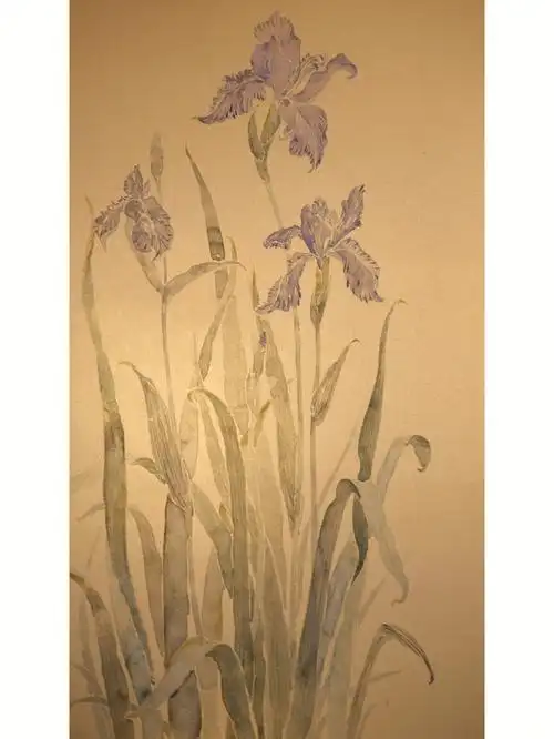 试新绢卡#美术生的日常  #国画  #没骨画  #鸢尾花  #美院  #美术生