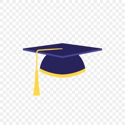 蓝色卡通学士帽矢量图