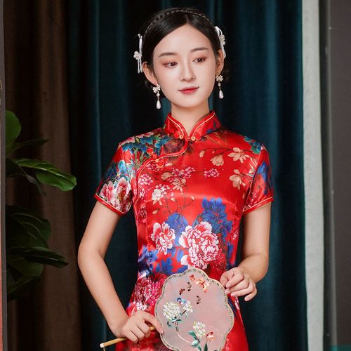 国潮旗袍2023年夏季年轻款中国风小个子日常可穿短款改良连衣裙女