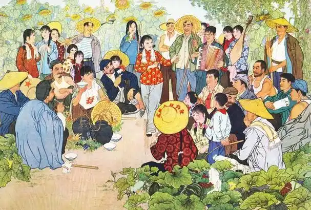 15张60年代挂画,正能量满满的画风,随便一张都能打脸毒教材插画