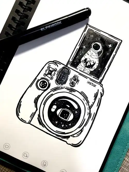 拍立得简笔画手绘