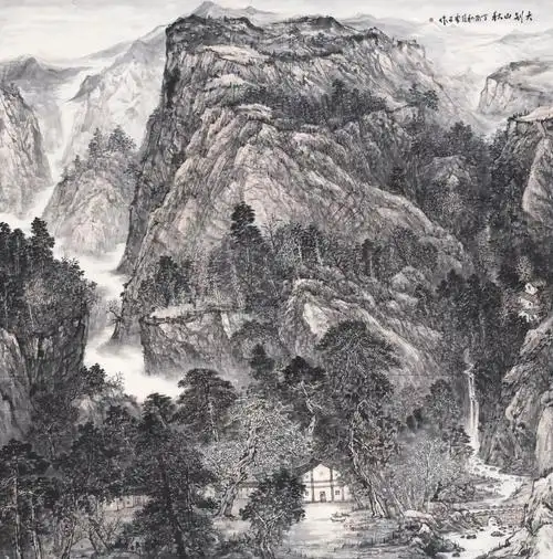 《大别山秋》 李平 200x200cm《泳池系列·6》 孙春龙 97x180cm《湖山