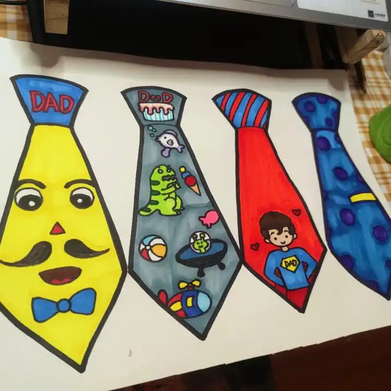 领带简笔画 爸爸的领带设计