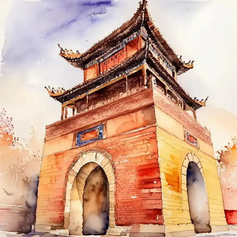 水彩画——浚县古城小景 @浚县文旅 @王洪 - 抖音