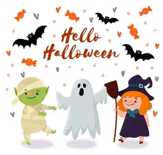 3个卡通万圣节角色设计矢量素材
