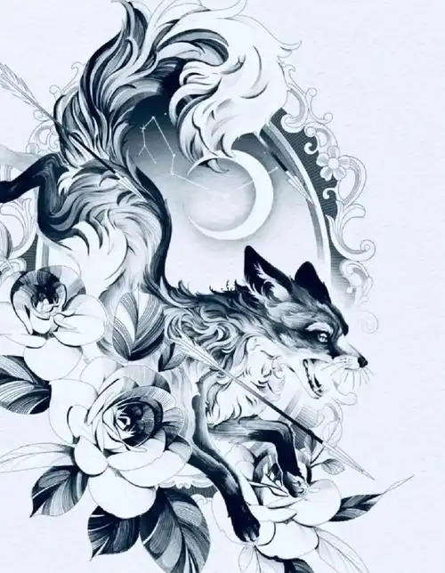 适合女生的大臂纹身手稿分享