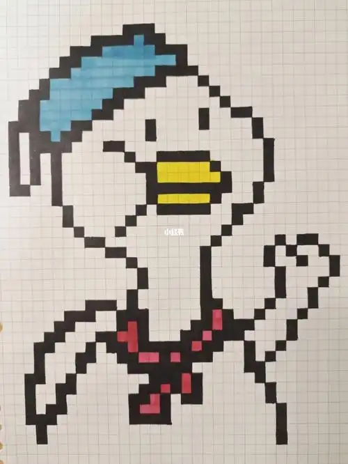 大鹅像素格子画(临摹)马克笔b5网格#像素画教程  #像素画  #教程