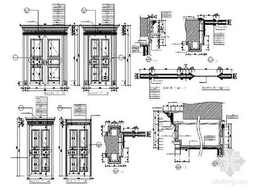 [分享]玻璃门门套cad节点资料下载