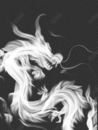 白色烟雾龙传统节日龙抬头png素材二月二龙抬头元素