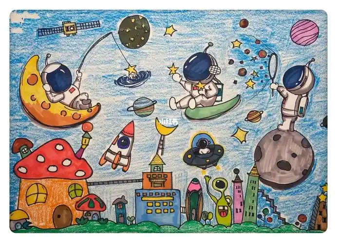 太空旅行#创意美术儿童画  #儿童画  #太空人