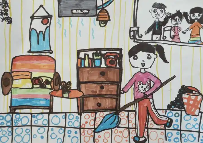 《我帮妈妈来拖地》