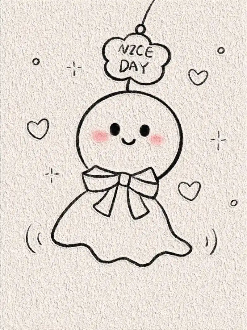 78哇～可爱又简单的晴天娃娃简笔画教程.