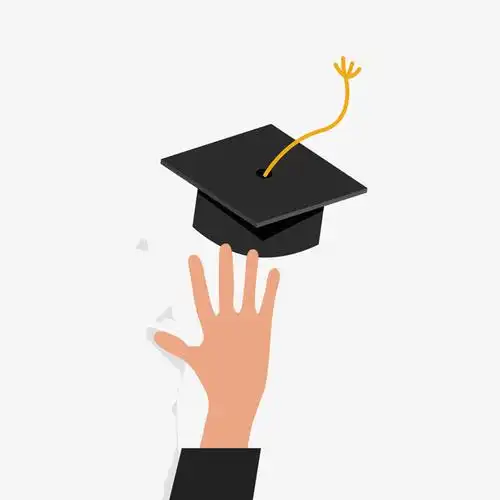 手绘毕业季高抛博士帽动作