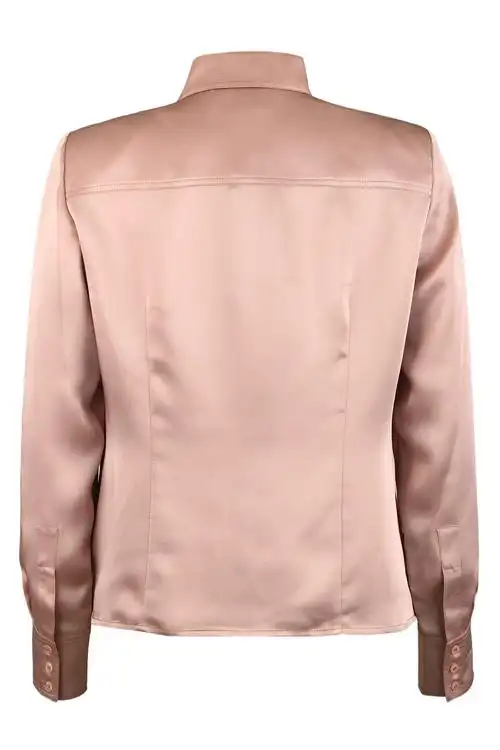 粉红 聚酯纤维 女士长袖衬衫 bl-21