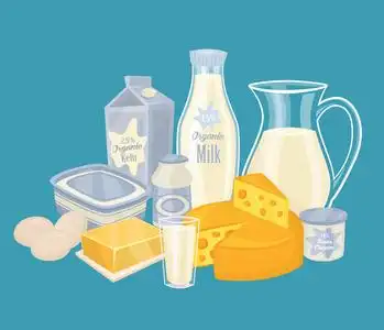 位图图乳制品中分离,矢量图各种类型的奶酪飞溅的玻璃中的奶白色好笑