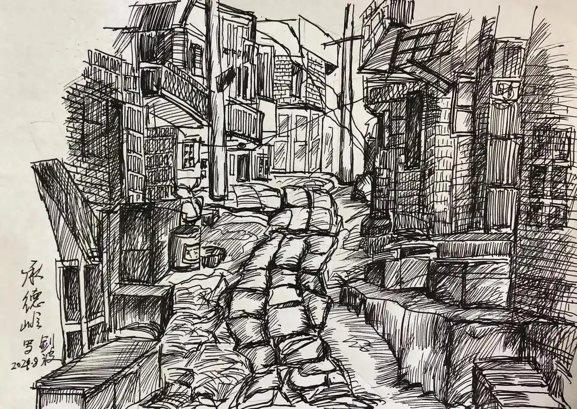 青石板路载历史,老街小巷画沧桑. 很想把老街小巷用手绘的方式 - 抖音