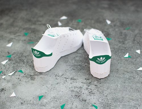 儿童手工折纸diy拼装立体3d纸质模型运动板鞋休闲小白鞋鞋子道具