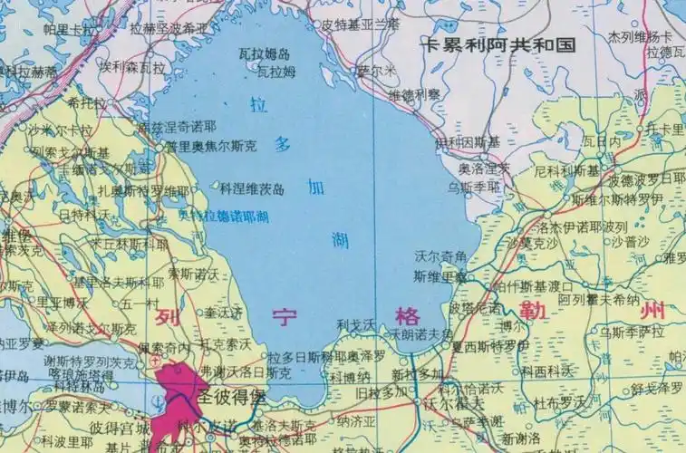 圣彼得堡欧洲第一大淡水湖拉多加湖(b)