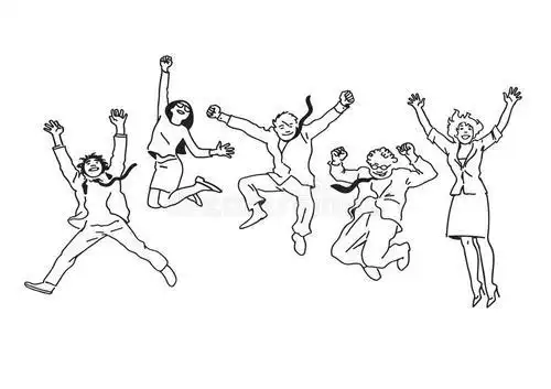 人要跳起来的简笔画