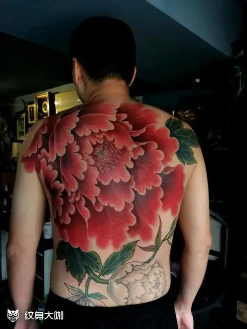 牡丹之王_纹身图案手稿图片_黄旭的纹身作品集