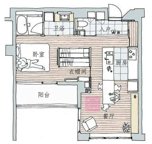 日本70后夫妻的52㎡住宅低成本布置出最朴实的精致好温馨
