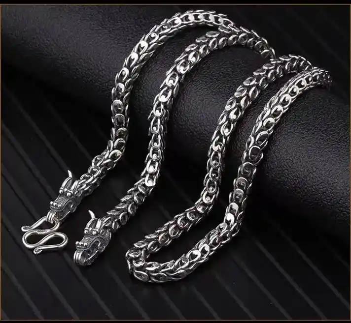 纯银男款系列精品项链到货了.925银项链霸气复古个性泰银项链 - 抖音